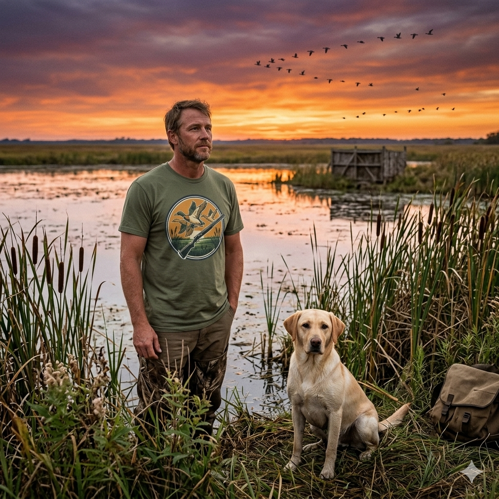 Duck Migration Sunset T-Shirt