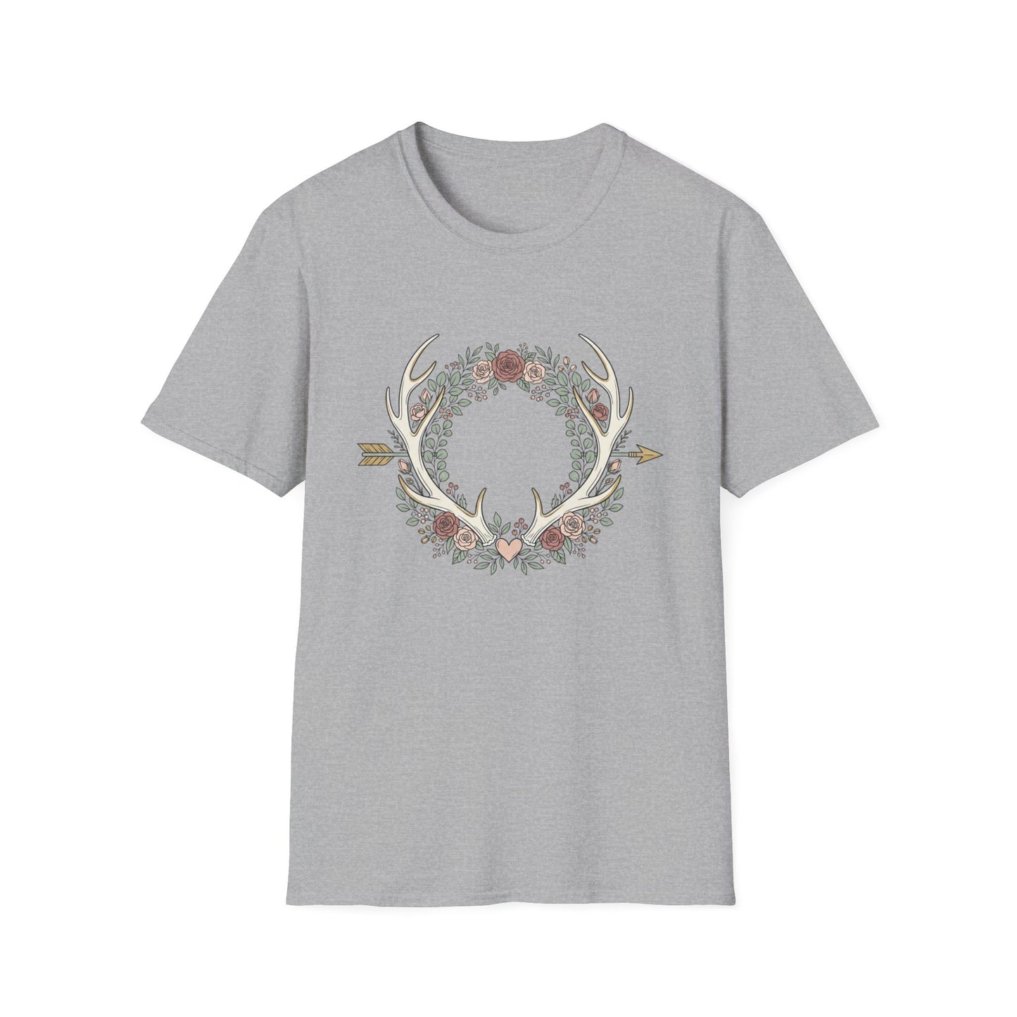 Floral Antler Wreath T-Shirt