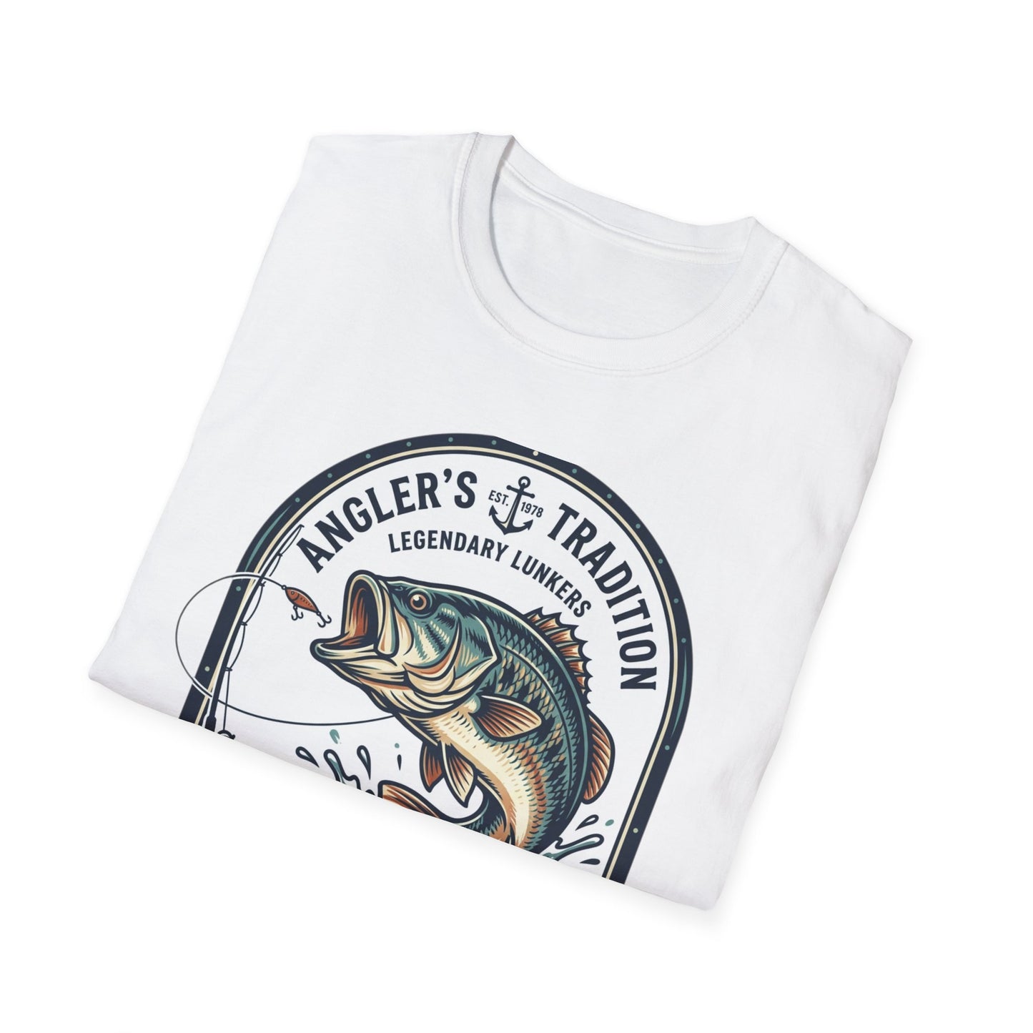 Largemouth Bass Angler T-Shirt — "Angler's Tradition" Fishing Graphic Tee