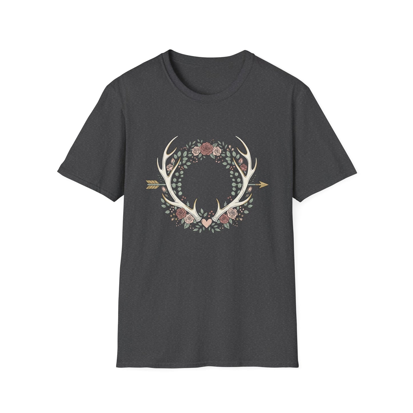 Floral Antler Wreath T-Shirt