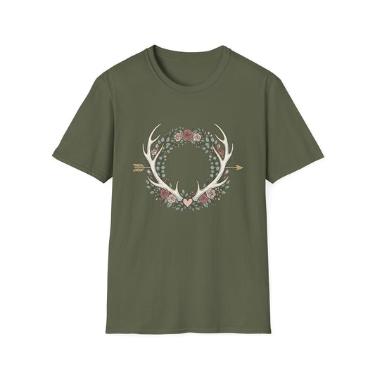 Floral Antler Wreath T-Shirt