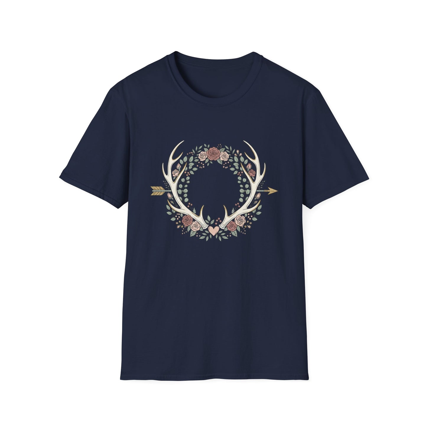 Floral Antler Wreath T-Shirt
