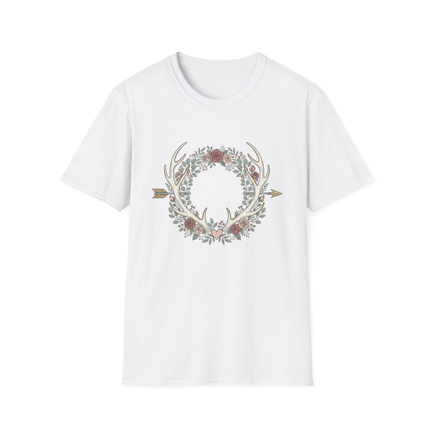 Floral Antler Wreath T-Shirt