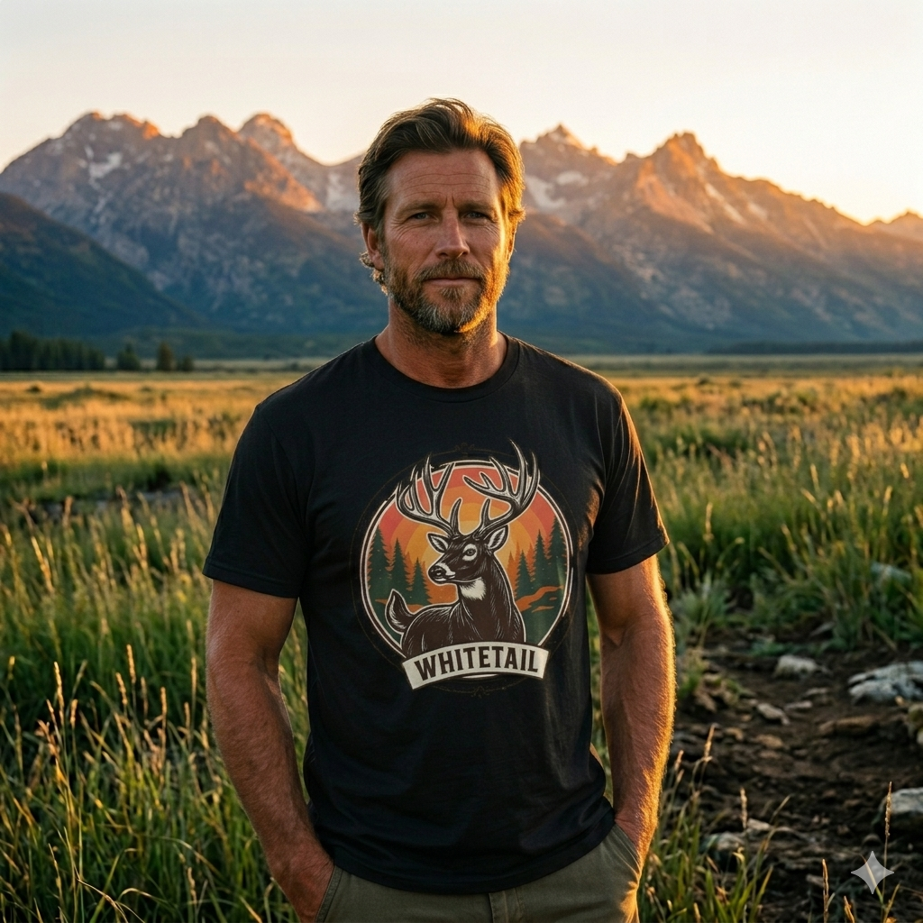 Whitetail Deer Graphic T-Shirt — Vintage Forest Hunting Tee