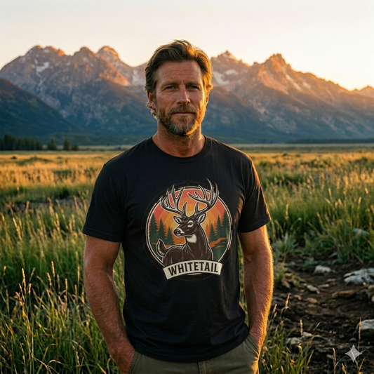 Whitetail Deer Graphic T-Shirt — Vintage Forest Hunting Tee