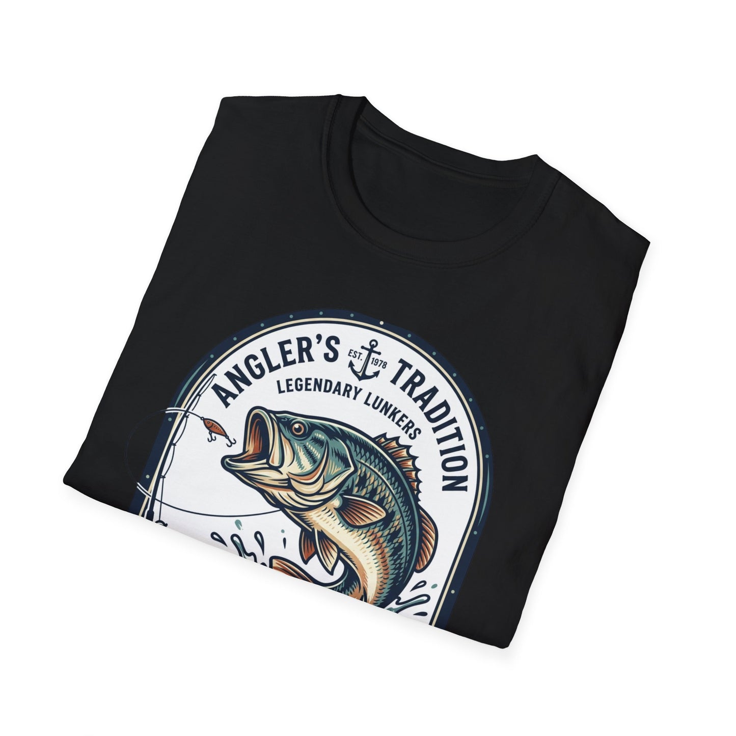 Largemouth Bass Angler T-Shirt — "Angler's Tradition" Fishing Graphic Tee